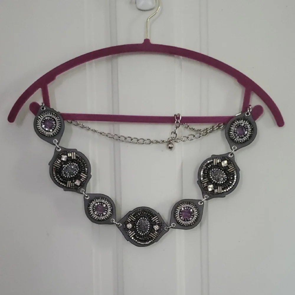 Chico's Ophelia Sparkle Leather Medallion Chain Style Belt - Picture 2 of 6